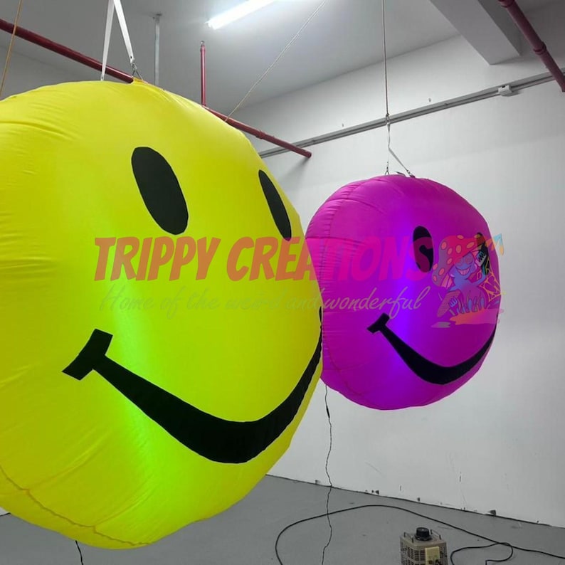 Smiley Inflatable LED Inflatable Happy Face Decoration, Happy Face Party, Neon Party ...