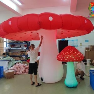 Decoração gigante de cogumelo inflável LED, tema Alice no país das maravilhas, decoração psicodélica, decoração de cogumelo mágico, decoração de festa de cogumelo, presente de DJ