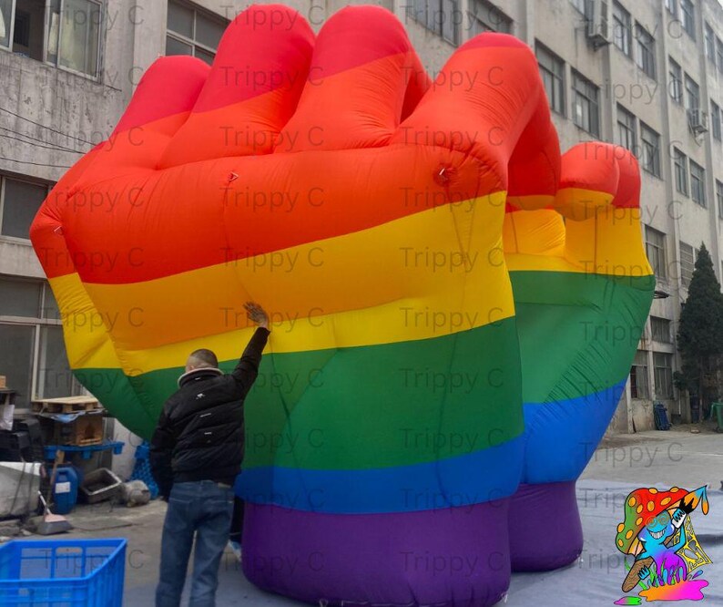 Large Inflatable Hand Heart Shape for Pride Month, Rainbow Themed Party ...
