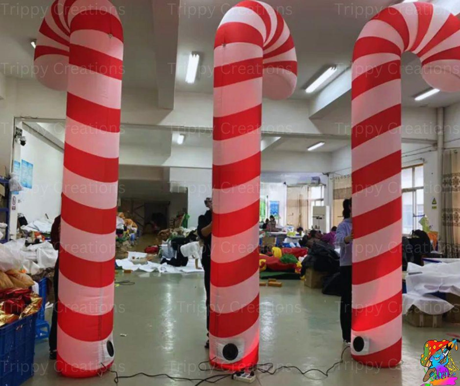 3.5m Inflatable Red and White Candy-cane Party Props, Christmas ...