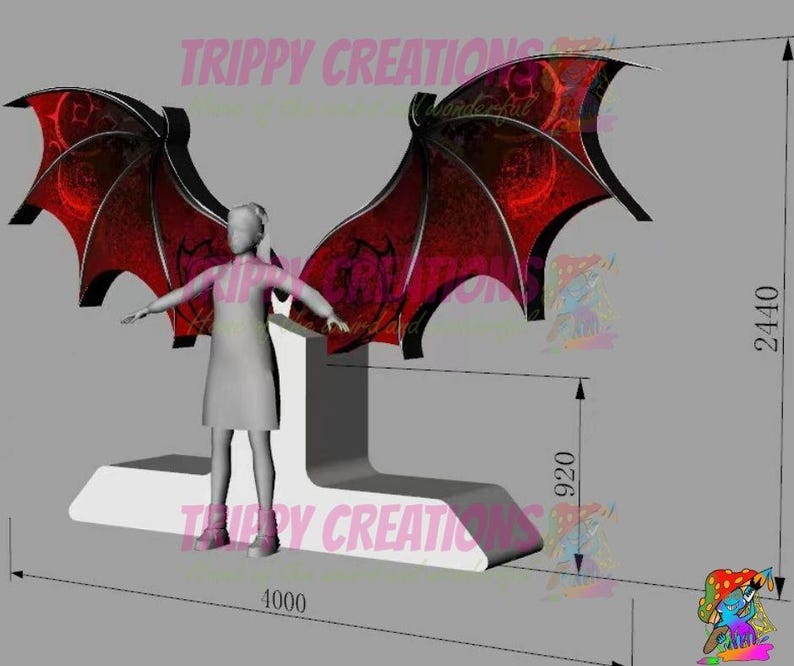 4m Inflatable Bat Wings Backdrop for Halloween Party Photos, Selfie ...