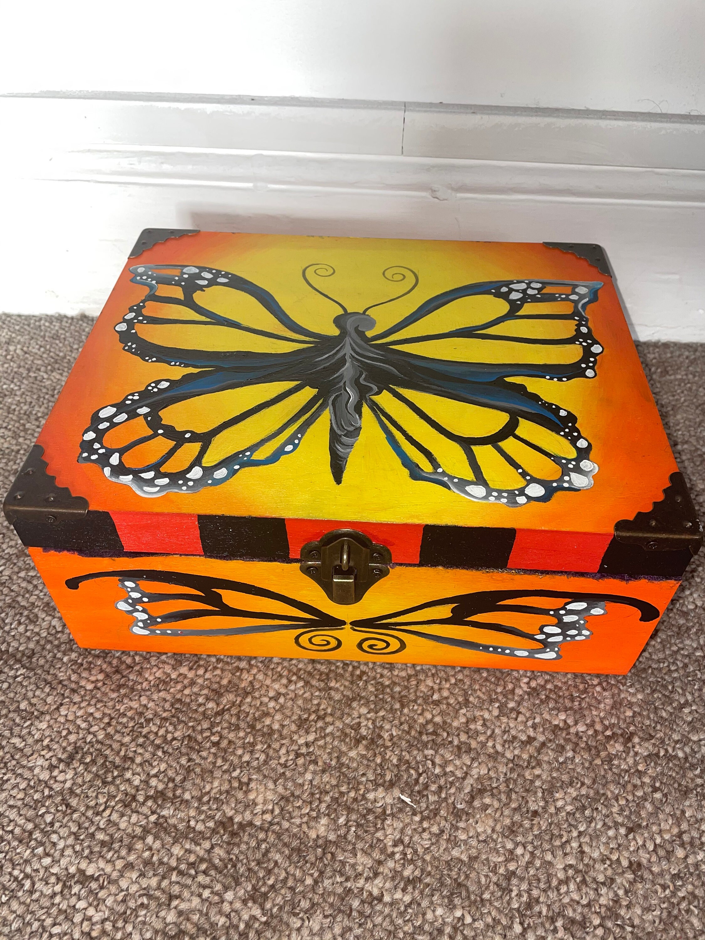 Hand Painted Upcycled Butterfly Box. Craft & butterfly Etsy