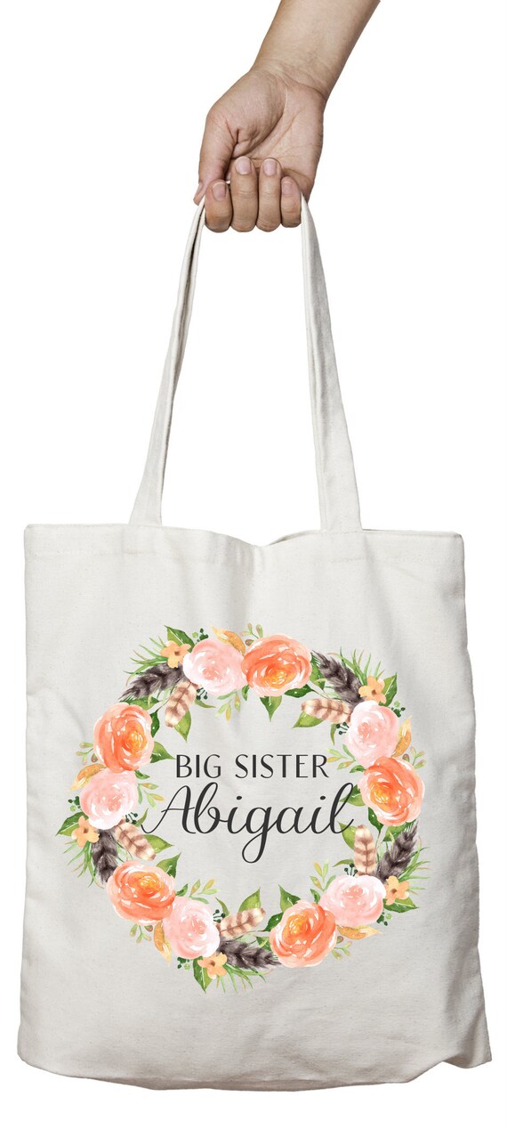 Big Sister Tote Bag Big Sister Gift Personalized Tote Bag Etsy