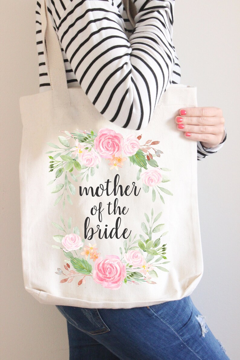 Wedding Floral Tote Bag Mother of the Bride Tote Bag Mother of Bride Bag Wedding Tote Bag Bridal Tote Bag Wedding Bag Canvas Tote Bag Bride