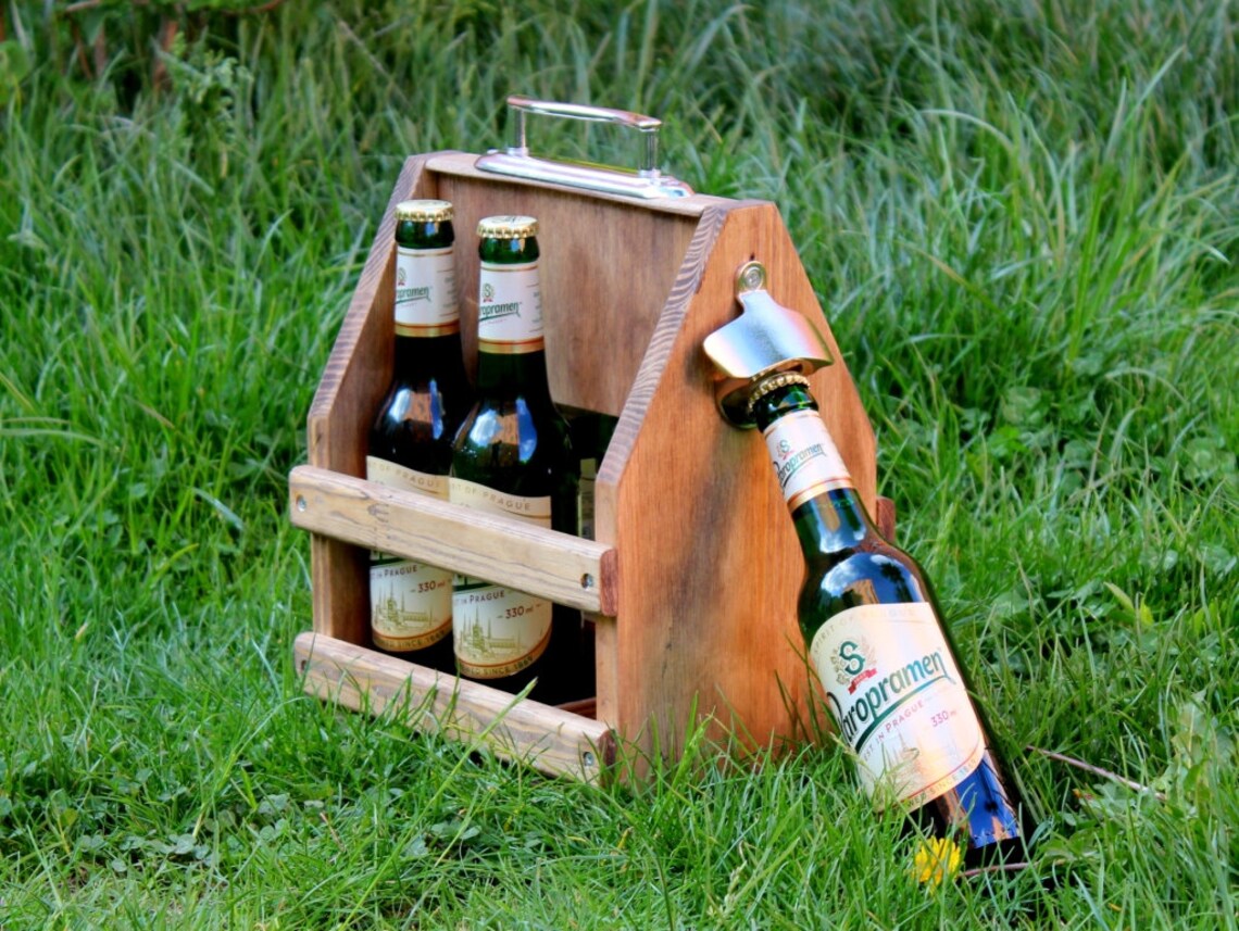Wooden six pack beer carrier Wooden Beer Carrier Wooden Beer Etsy