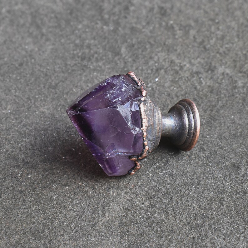 Raw Amethyst Crystal Dresser Knobs. Etsy