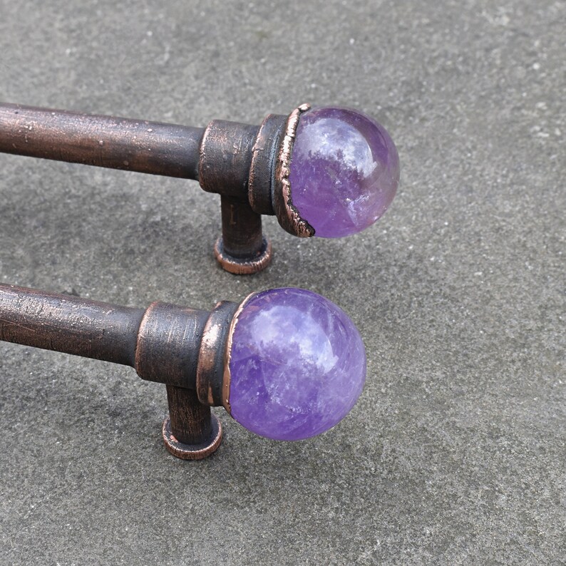 Amethyst crystal ball handles. Etsy