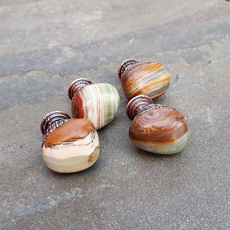 Marble Onyx knobs Gemstone knobs knobs Kitchen Etsy