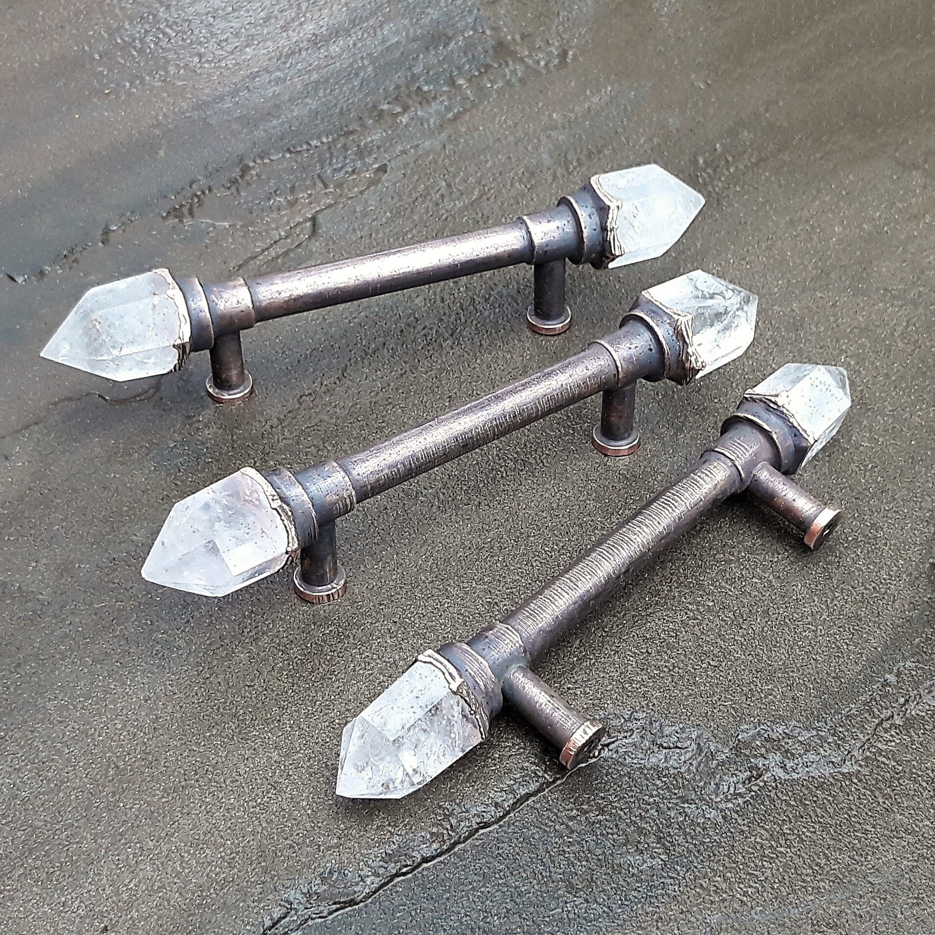 Quartz crystal point drawer handles. Unique kitchen Etsy