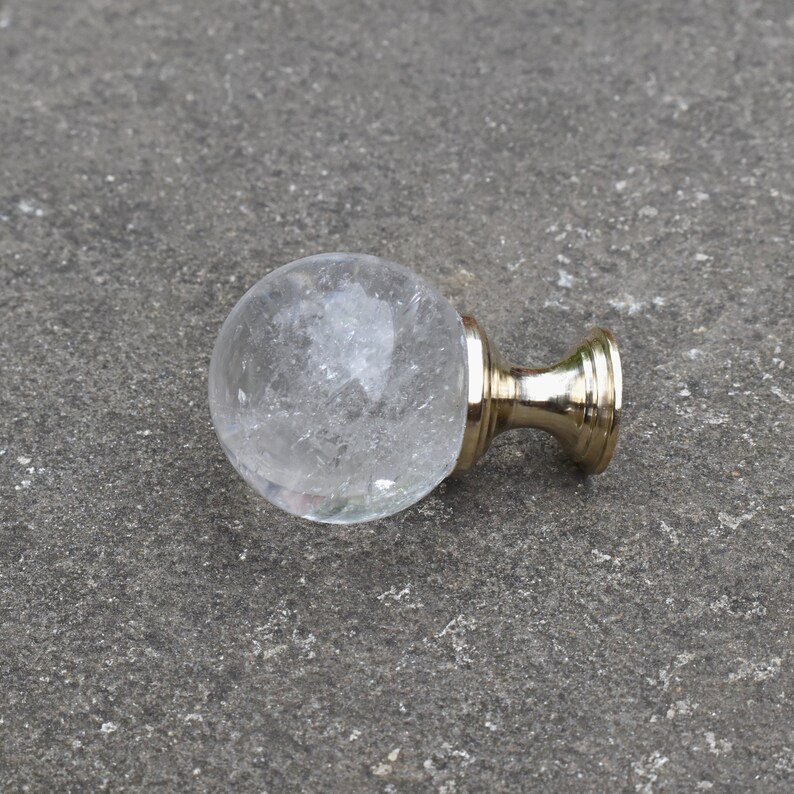Phantom quartz crystal sphere drawer knobs. Сrystal ball knobs Etsy