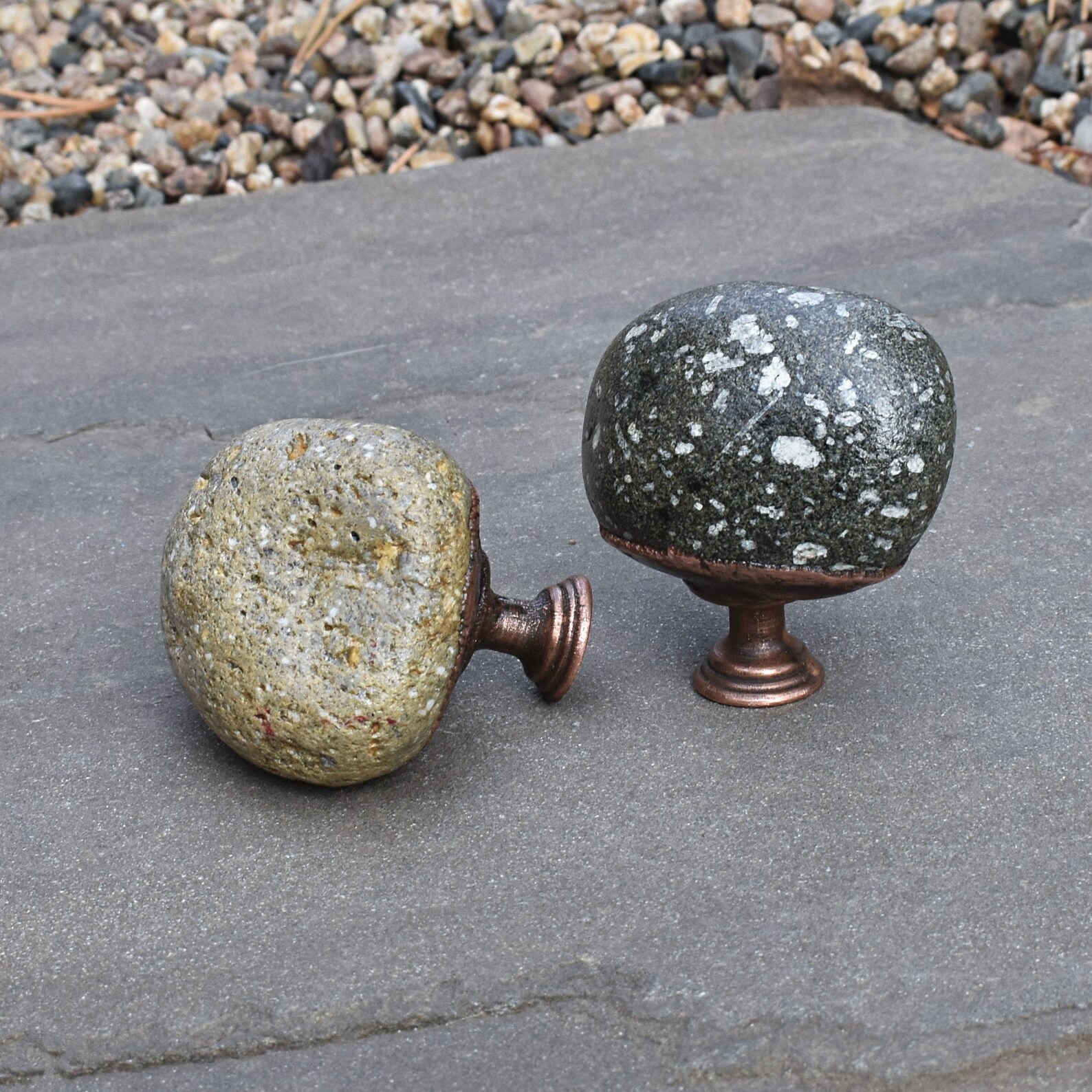 River raw stone dresser knob. Rock handles as rustic Etsy