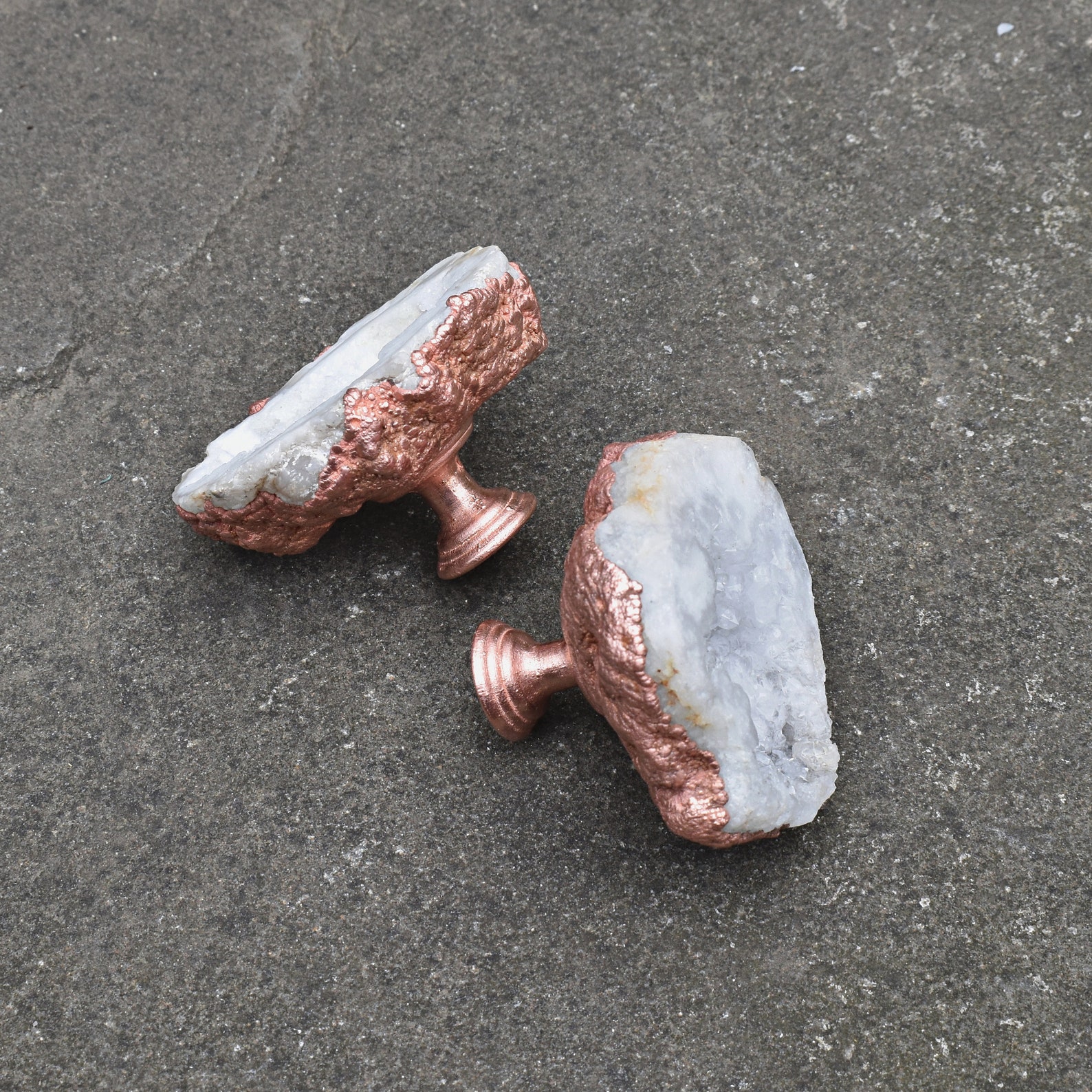 Unique quartz drawer knobs copper dresser knob red Etsy