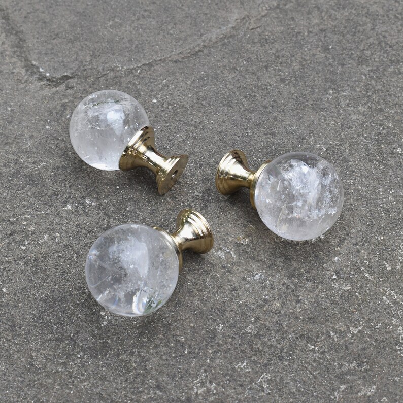 Phantom Quartz Crystal Sphere Drawer Knobs. Сrystal Ball Knobs Etsy