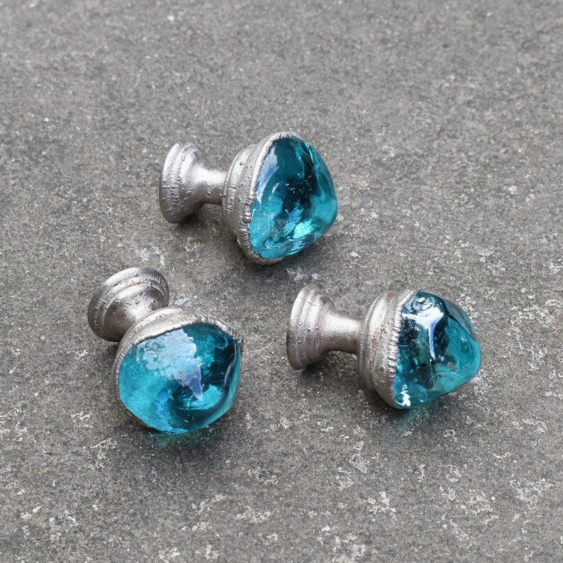 Glass Crystal Knobs as Turquoise Home Decor. Etsy