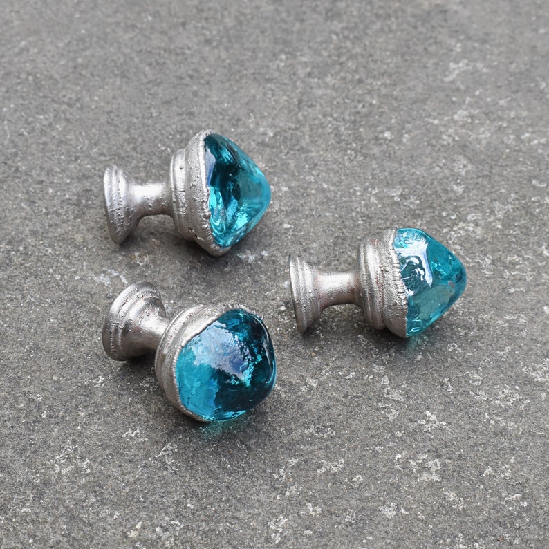 Glass Crystal Knobs as Turquoise Home Decor. Etsy
