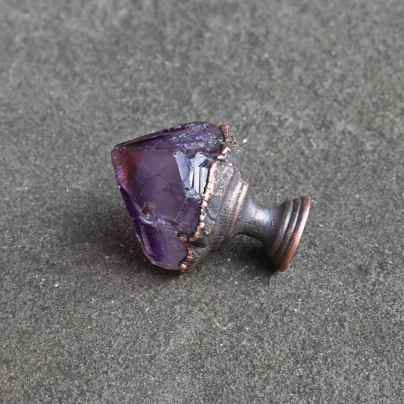 Raw Amethyst Crystal Dresser Knobs. Etsy