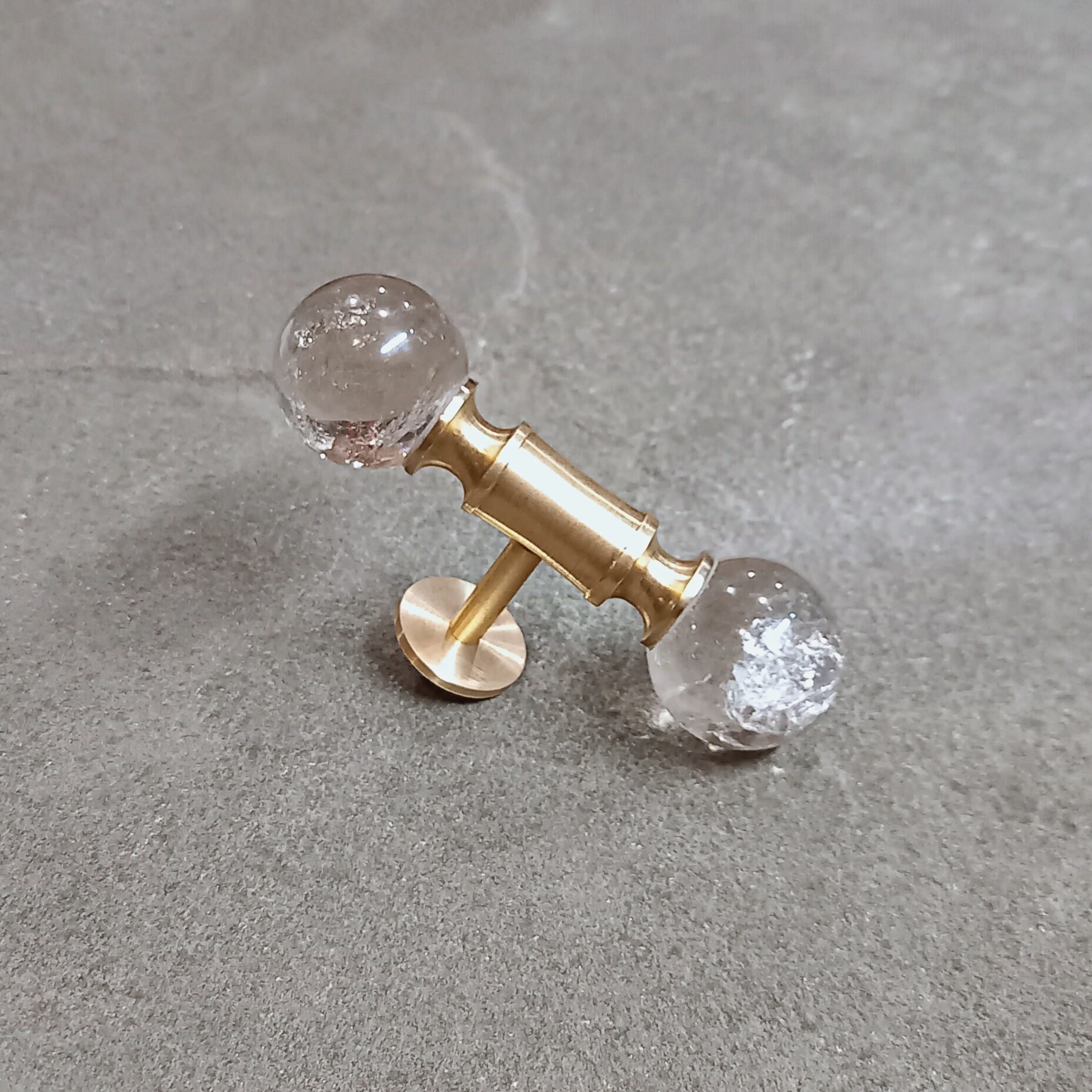 Clear quartz crystal ball drawer knobs. Crystal sphere Etsy