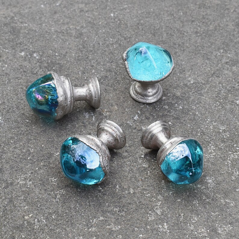 Glass Crystal Knobs as Turquoise Home Decor. Etsy