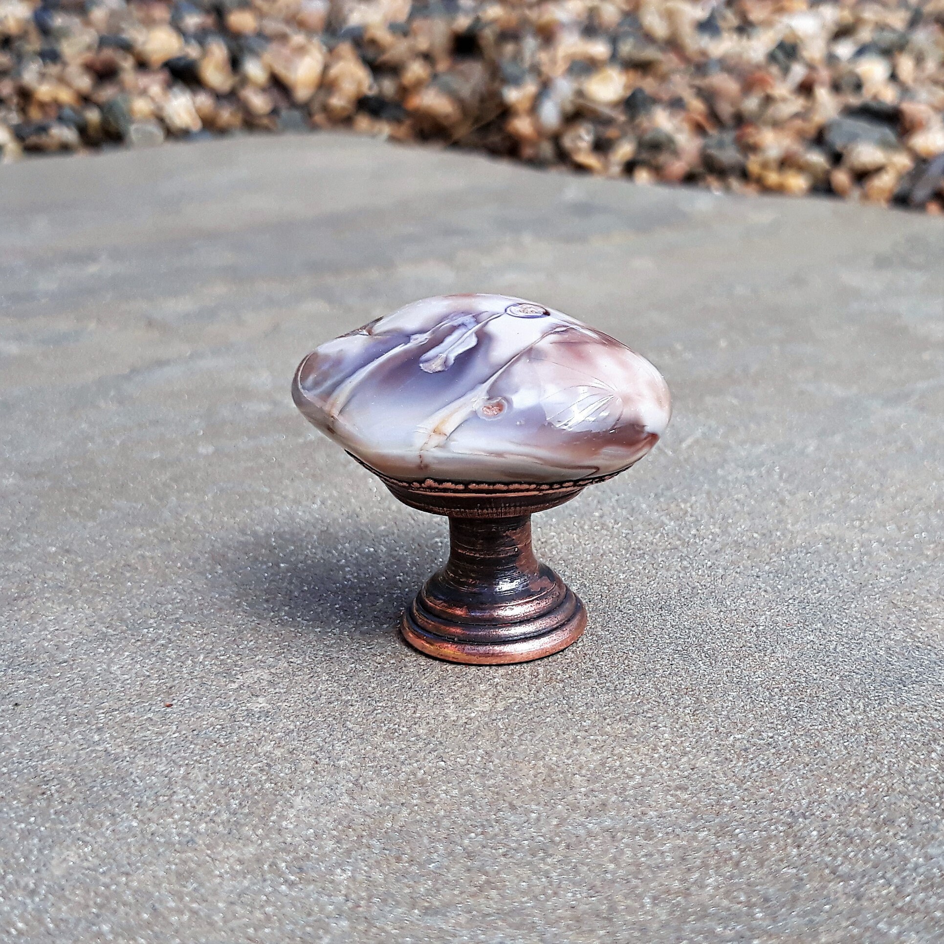 Pinkgrey agate knobs Gemstone knobs knobs Kitchen Etsy