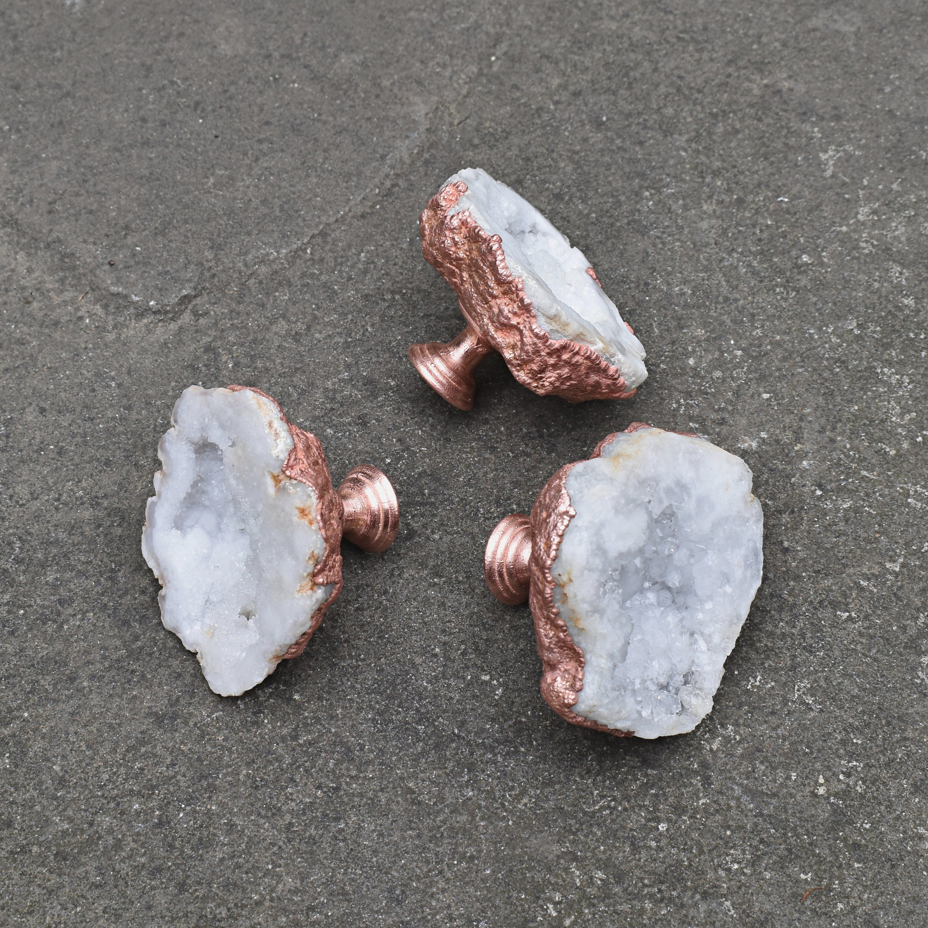 Unique quartz drawer knobs copper dresser knob red Etsy