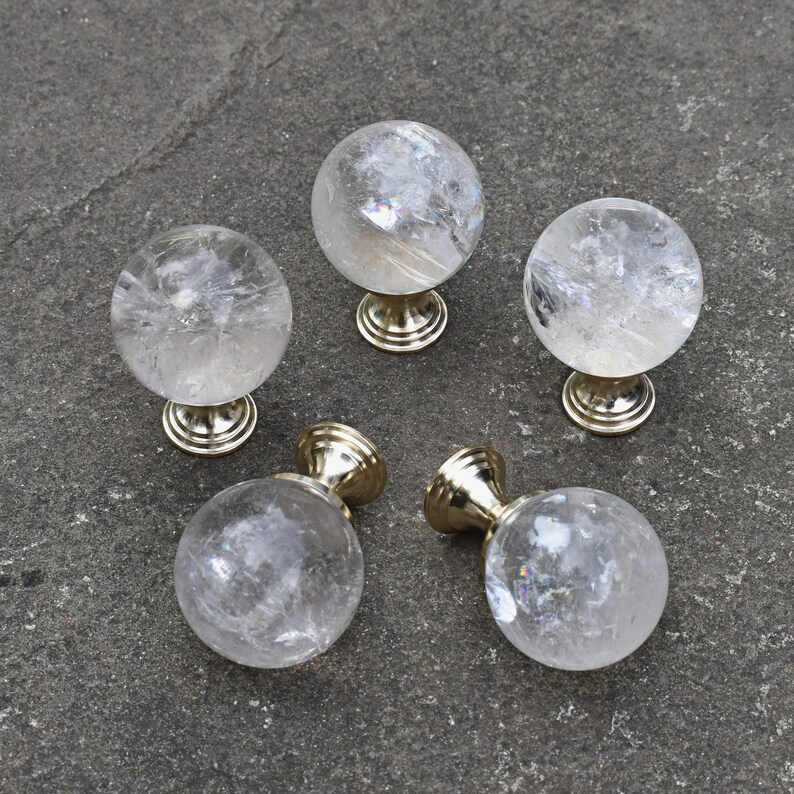 Phantom Quartz Crystal Sphere Drawer Knobs. Сrystal Ball Knobs Etsy