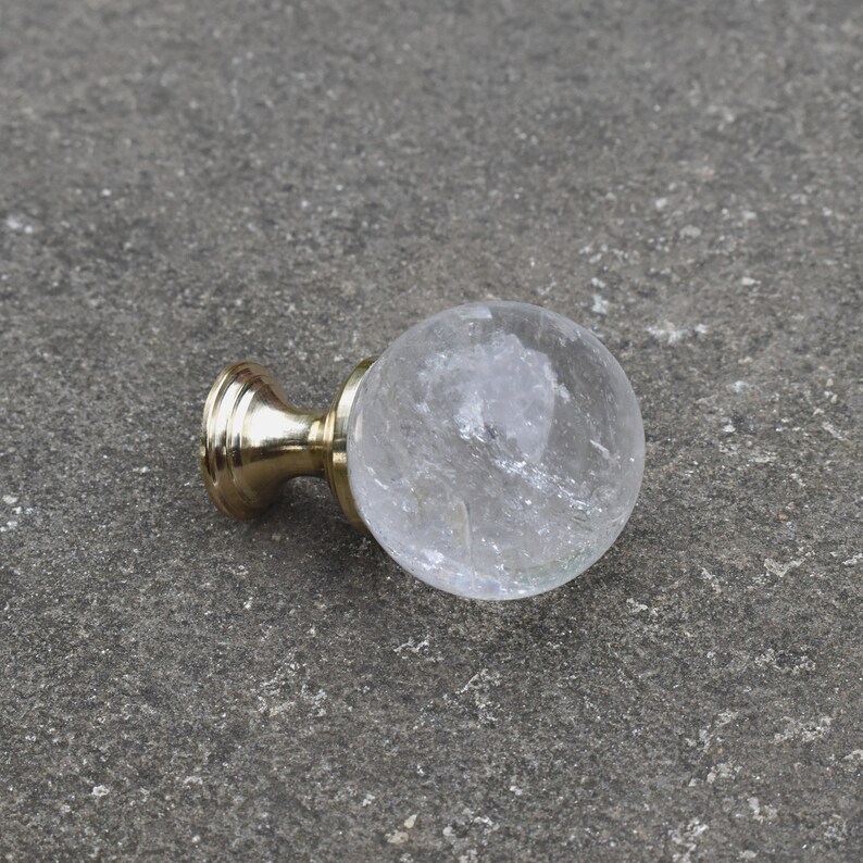 Phantom quartz crystal sphere drawer knobs. Сrystal ball knobs Etsy