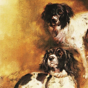 Dog Artwork Vintage Dog Portrait for Animal Wall Art "Munsterlander" German Hunting Dog by Rien Poortvliet