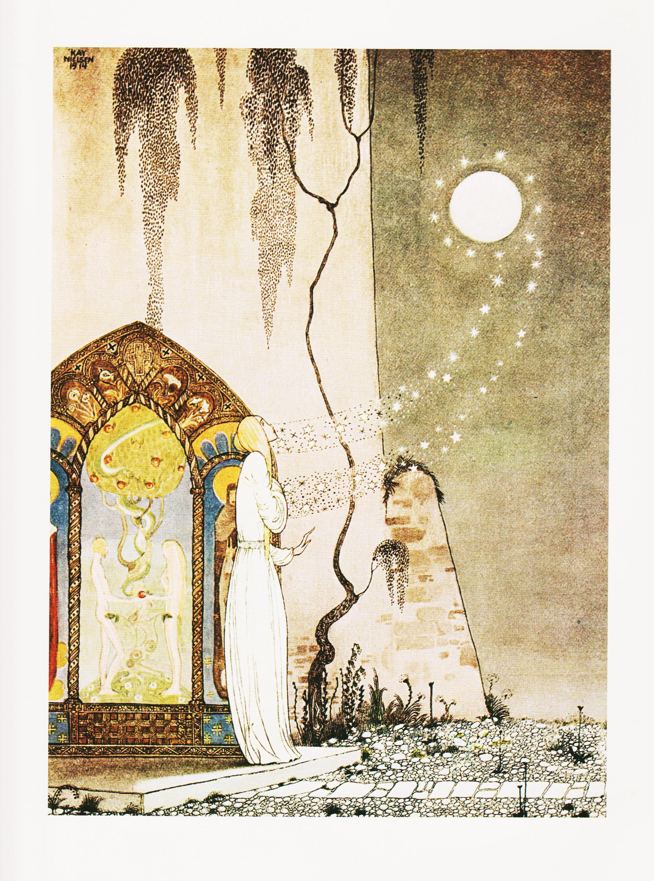 『The Girl from Kay's』 ポスター アンティーク ミュージカル Kay Nielsen Art Nouveau Print: Girl in Moonlight, Norwegian Fairy