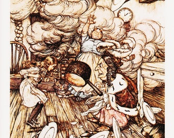 Alice in Wonderland Arthur Rackham Print for Fairy Tale Art Rackham Illustration of "Kitchen Scene" (3)