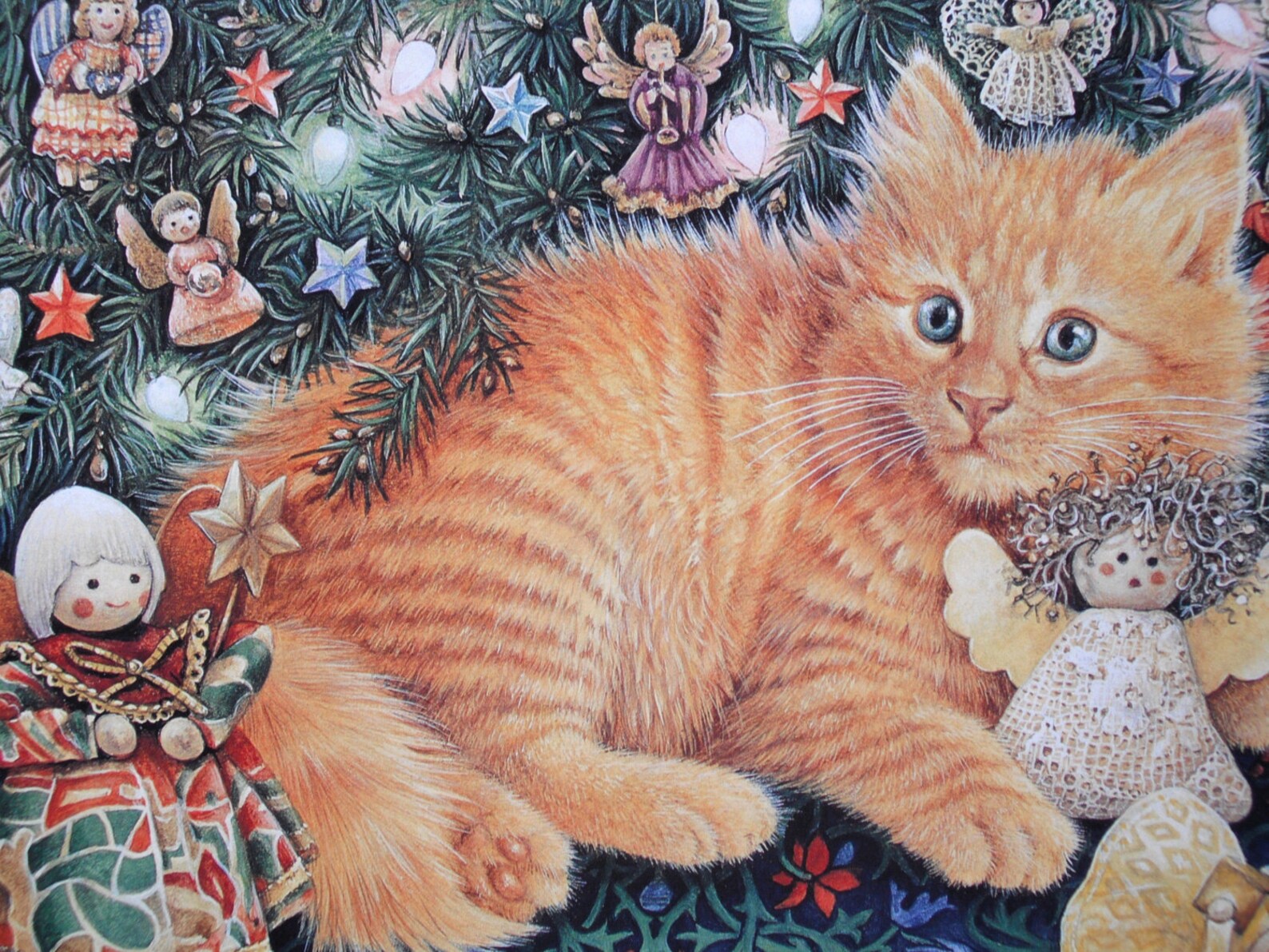 Cat Portrait Vintage Cat Wall Art Gift for Cat Lover Etsy