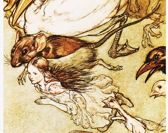 Alice in Wonderland Arthur Rackham Print for Fairy Tale Art