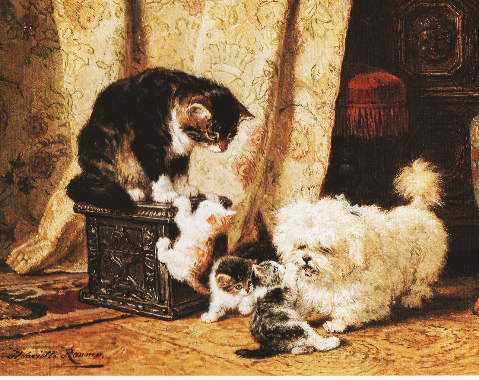 Cat Artwork Vintage Cat Wall Art Nursery Print cats With Etsy