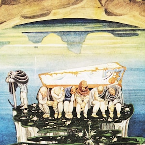 Fairy Tale Wall Art Grimms Illustration &quot;Snow White Dwarfs&quot; Kay Nielsen Art Nouveau Print (30)