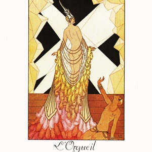 Art Deco Decor George Barbier Print Vintage Fashion Art &quot;Pride&quot; Deadly Sins Paris Fashion Barbier Illustration (31)