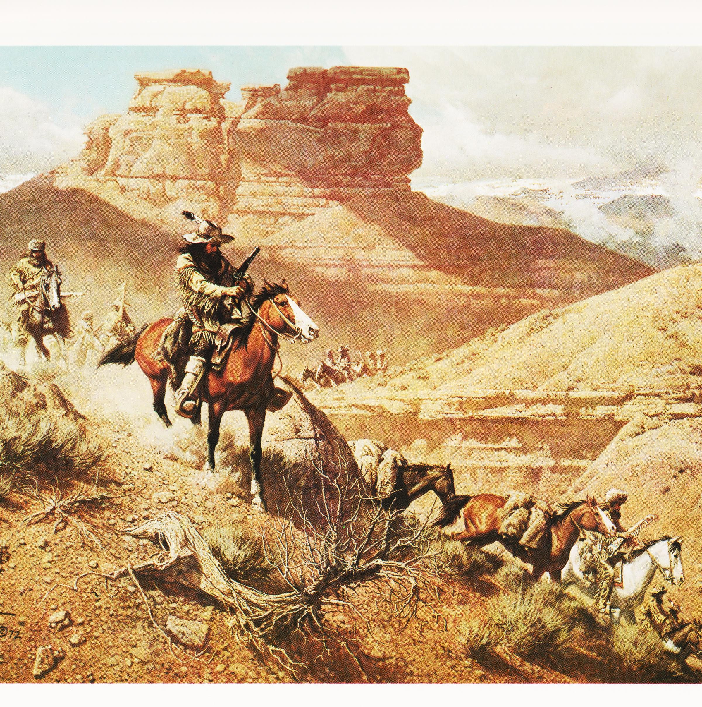 Frank C McCarthy "Down From the High Country" 11 x 14 Matted Western Print 