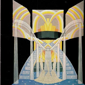 Vintage Erte Print Fashion Design for Art Deco Decor &quot;Bal Tabarin Destins&quot; Paris Design Theatrical Vintage Fashion Art (20)