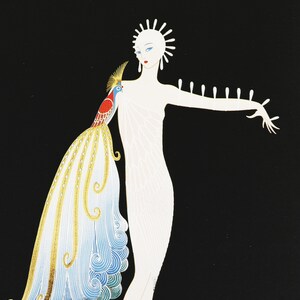 Vintage Erte Print Fashion Design Art Deco Decor "Diva I" Erte Fashion French Design Vintage Fashion Art Wall Decor (58)