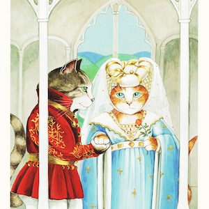 Vintage Cat Print Cat Wall Art for Nursery Decor by Susan Herbert Funny Cats Shakespeare Spoof , Henry V (20)
