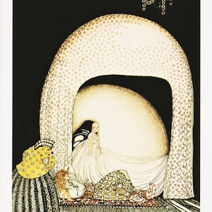 Norse Fairy Tale Art Nouveau Print Fantasy Illustration &quot;There Lay the Lad&quot; East of Sun Kay Nielsen Print (17)
