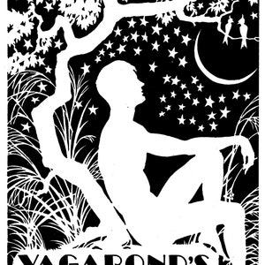 Art Deco Moon Stars Print: Don Blanding Celestial Lithograph
