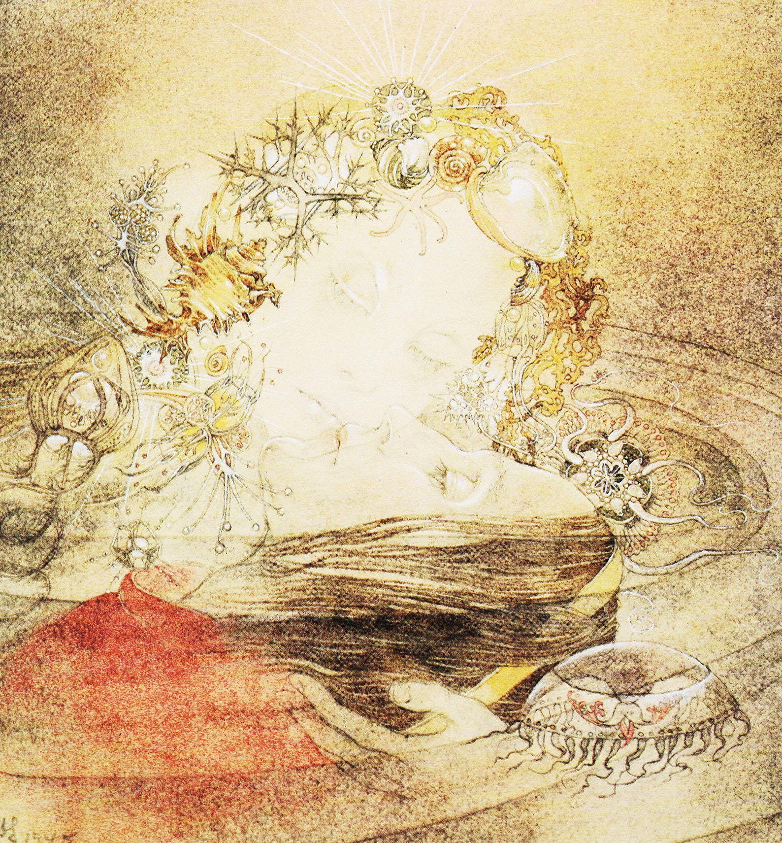 мечтатель фэнтези. картинки для декупажа фэнтези. советская фантастика иллюстрации. женский образ в стиле рисованного ангела. загадочный портрет.