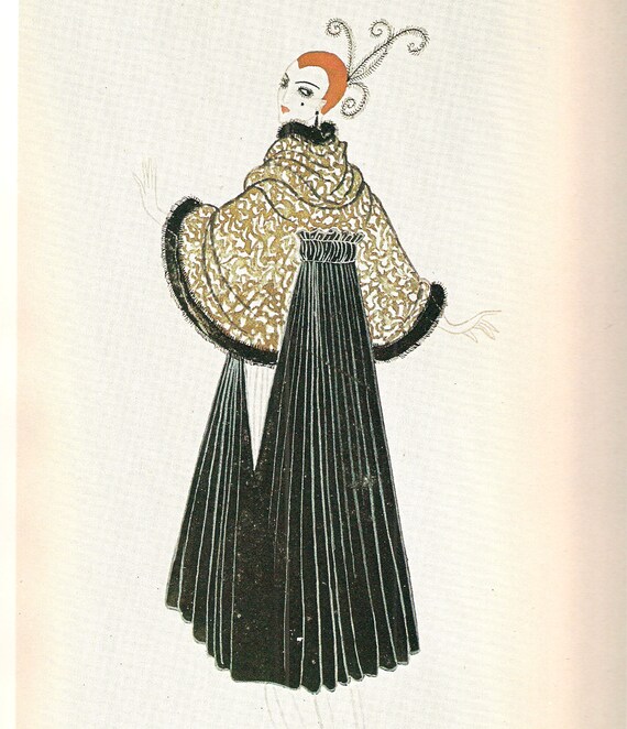 Erte Print Art Deco Print Erte Fashion Erte Art Fashion Design Paris Fashion French Fashion Theatrical Costume Vintage Fashion Bendels