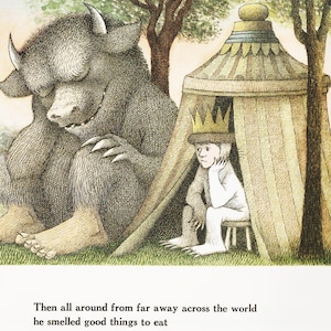 Nursery Print Maurice Sendak Art Fantasy Illustration "Max Misses Home" Sendak Wall Art of Vintage Childrens Artwork