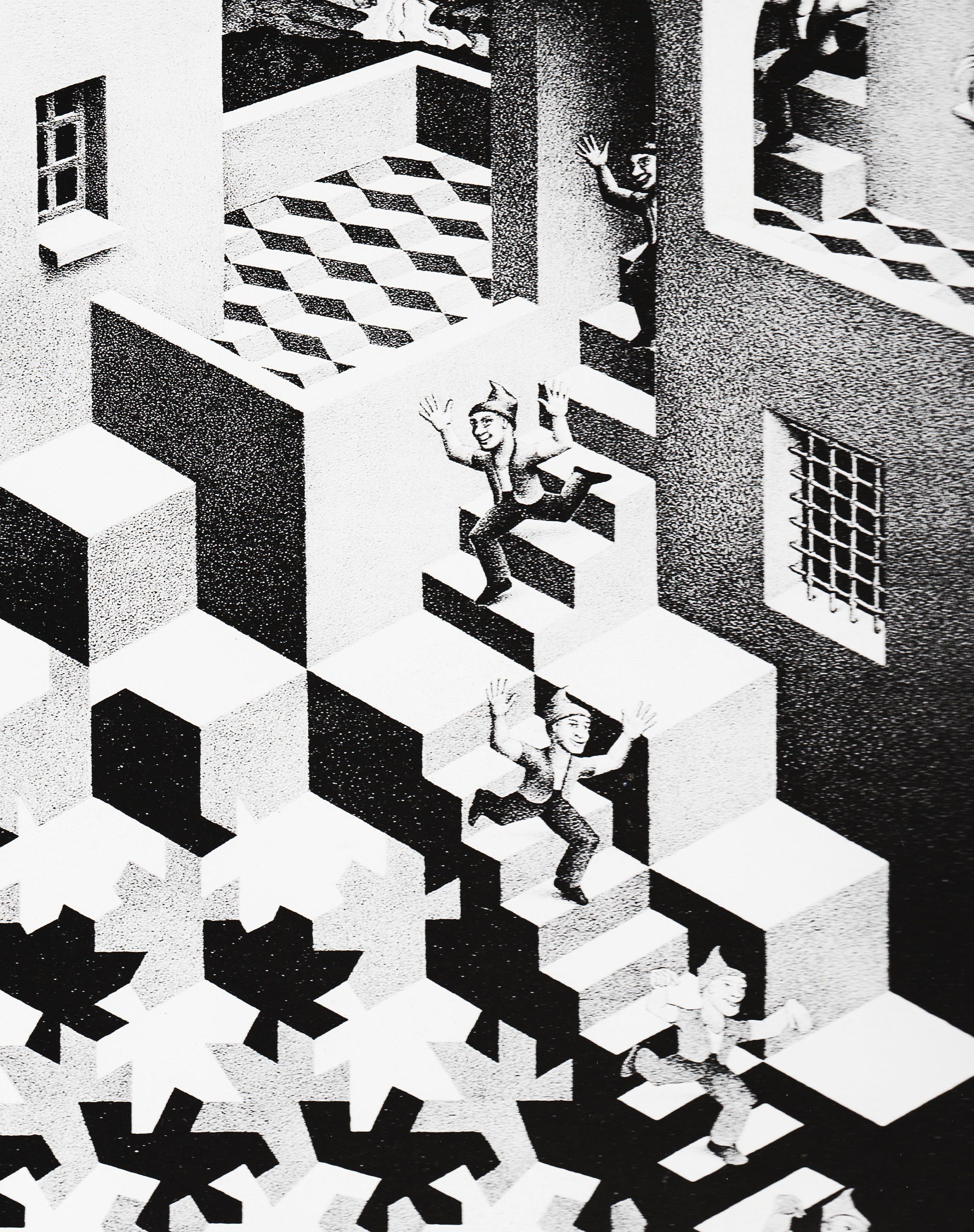 Escher Relativity Art Print Vintage MC Escher Drawing