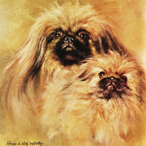 Vintage Dog Print for Dog Wall Art of Animal Picture, &quot;Pekingese Dog&quot; by Rien Poortvliet
