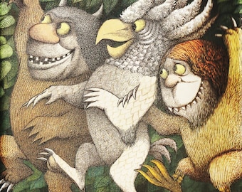 Nursery Print Maurice Sendak Art Fantasy Illustration Max "Wild Things" Sendak Wall Art of Vintage Childrens Artwork