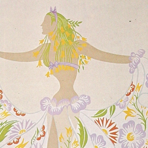 Vintage Fashion Art Erte Print Theatre Design &quot;Bibliotheque Costume&quot; Art Deco Wall Art by French Artist, Erte (43)