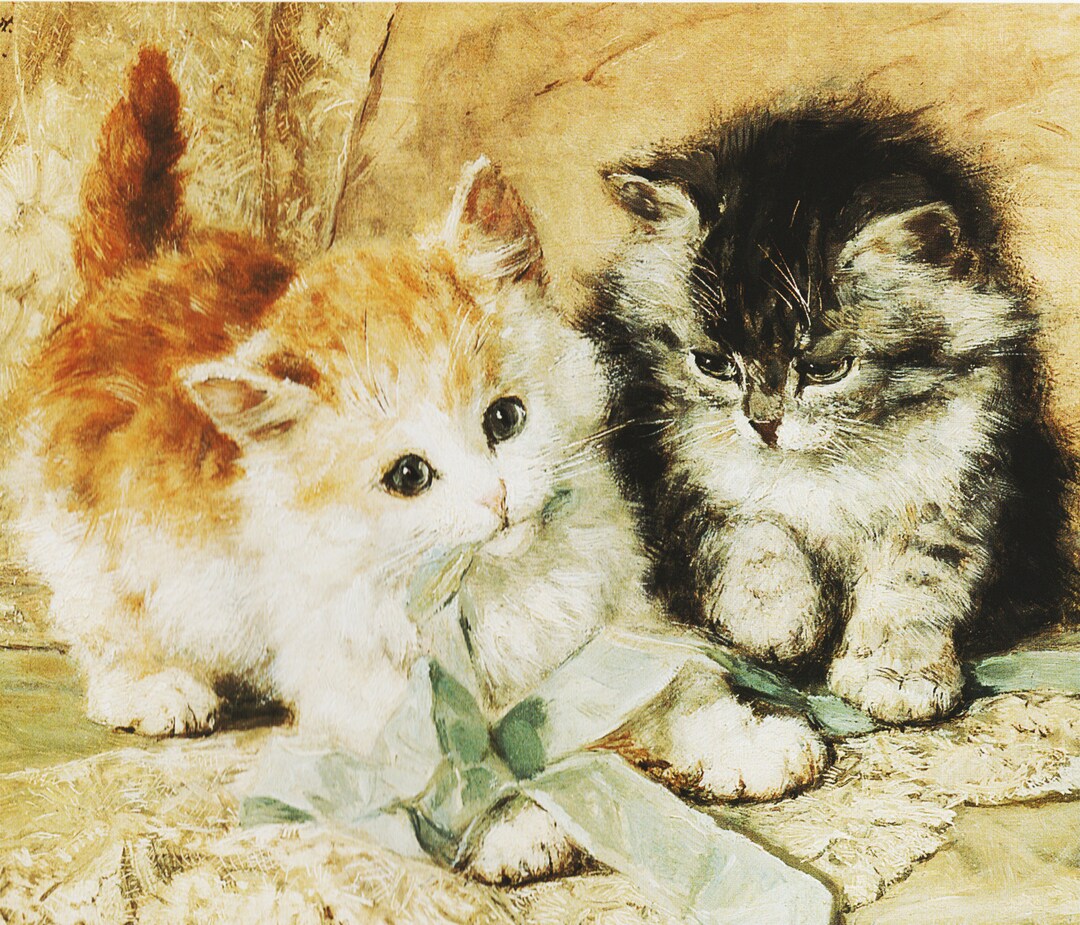 Vintage Cat Print for Cat Lady Gift of Kitten Art Print "kittens ...