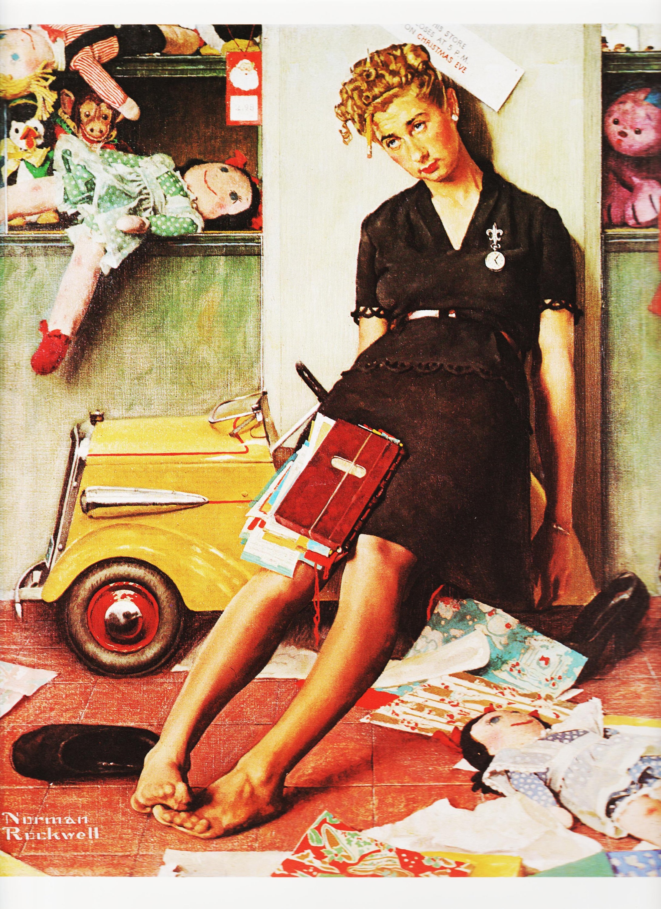Norman Rockwell Vintage Wall Art American Life “Sales Girl” Small Town  Scene Magazine Artwork for Office Art