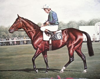 Equestrian Wall Art Horse Artwork Race Horse Picture of "Alleged" Gift for Horse Lover by Richard Stone Reeves (70)